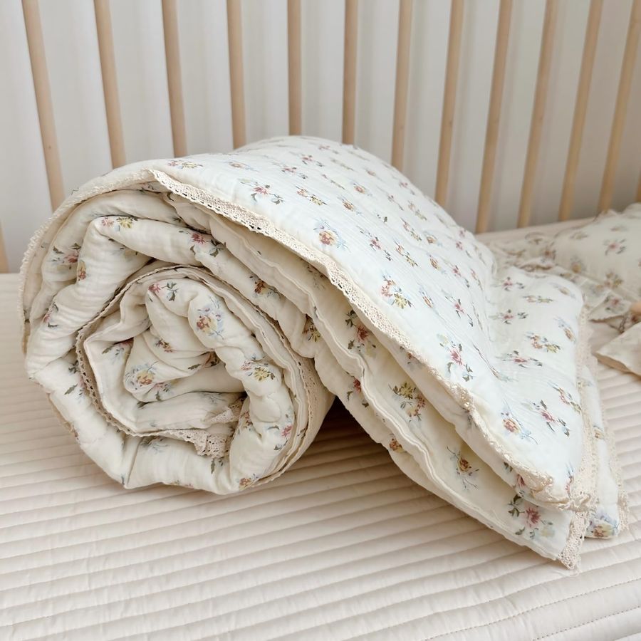 Muslin Nursery Blanket for Tod – Baby Girl Nursery Quilt recenzja i cena