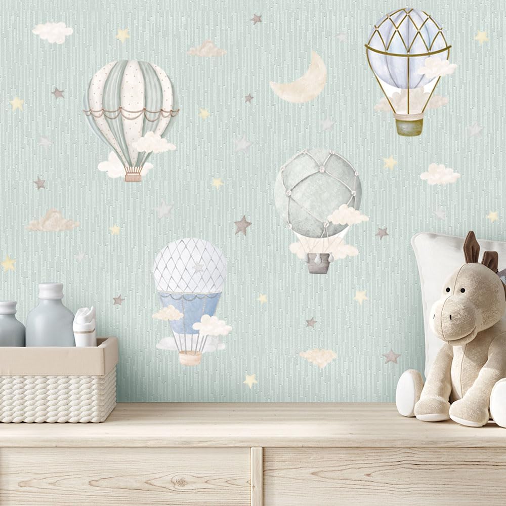 Watercolor Hot Air Balloon Wal – Wall Decal Nursery recenzja i cena