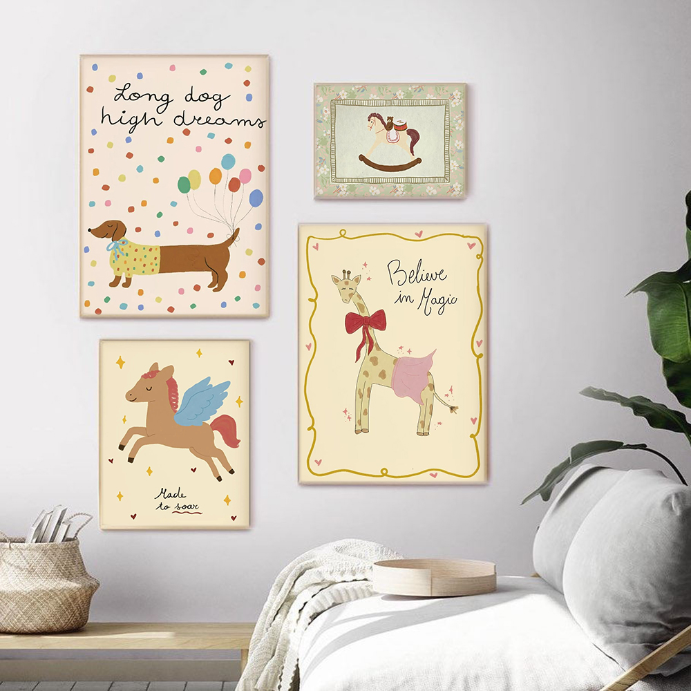 Vintage Rocking Horse Giraffe  – Baby Nursery Vintage recenzja i cena