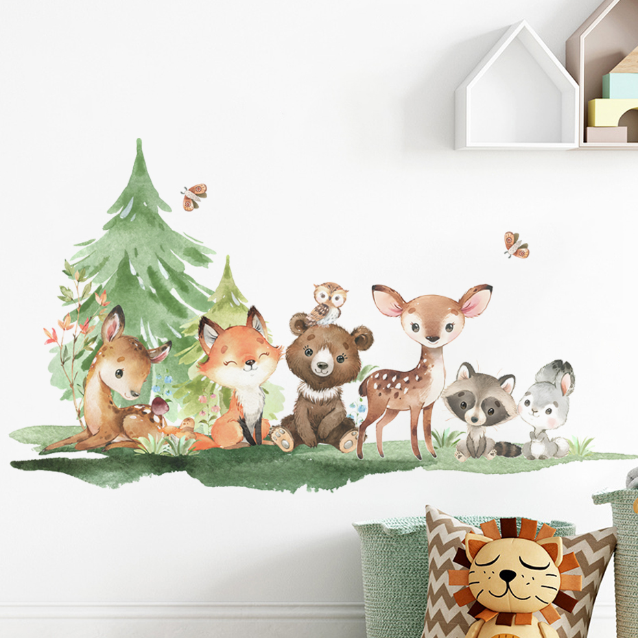 Forest Animals Theme Bear Deer – Baby Nursery Forest Theme recenzja i cena