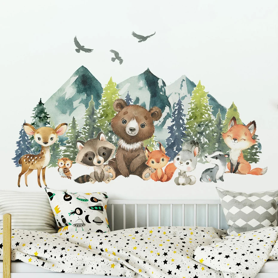 Forest Animals Theme Bear Deer – Baby Nursery Forest Theme recenzja i cena