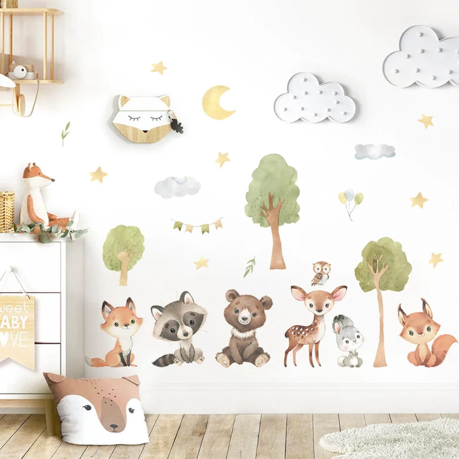 Forest Animals Theme Bear Deer – Baby Nursery Forest Theme recenzja i cena