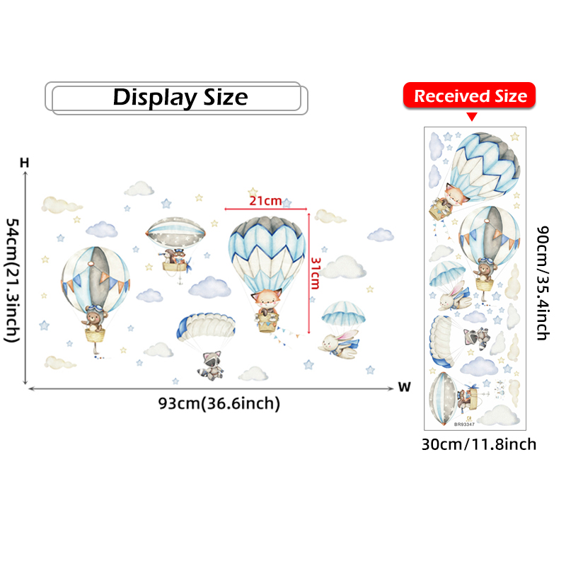 Cartoon Cute Animals Hot Air B – Baby Nursery Home recenzja i cena
