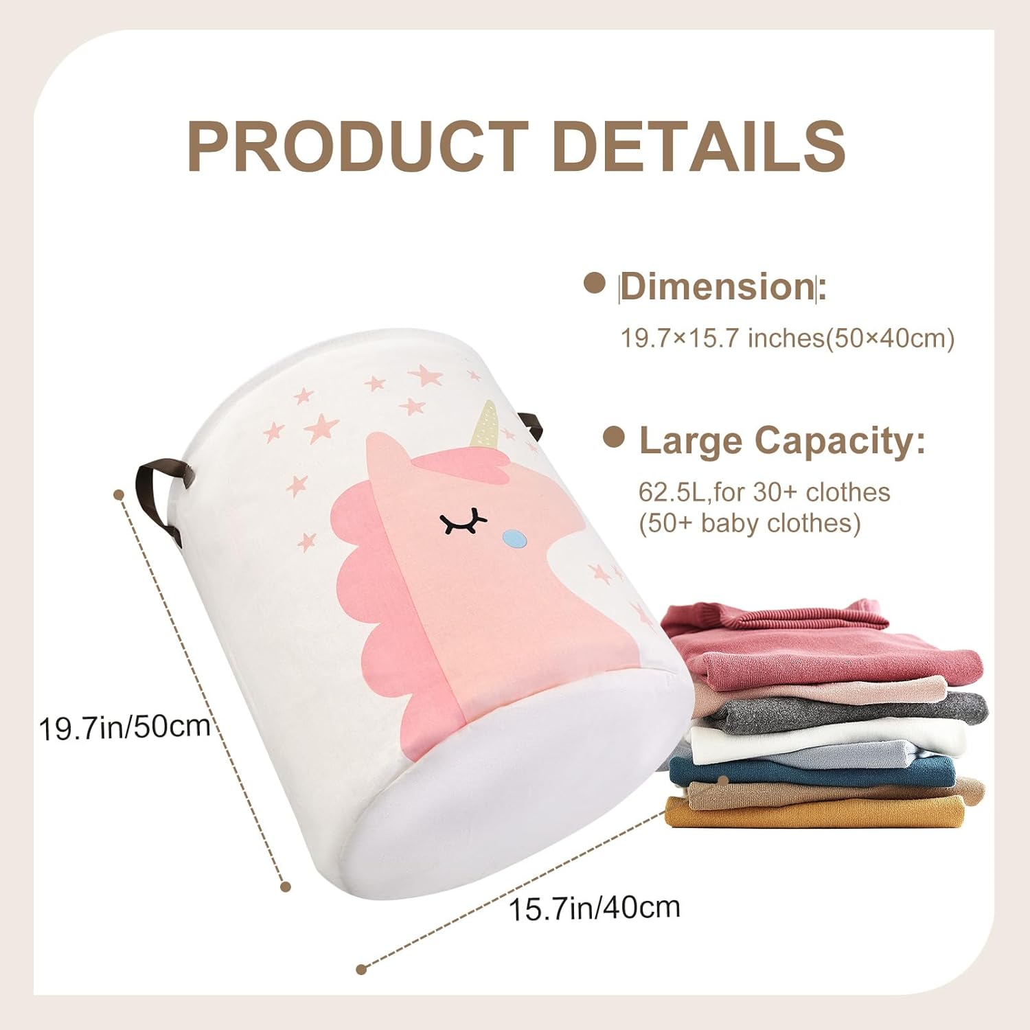 Kids Laundry Basket for Girls  – Baby Nursery Laundry Hamper recenzja i cena
