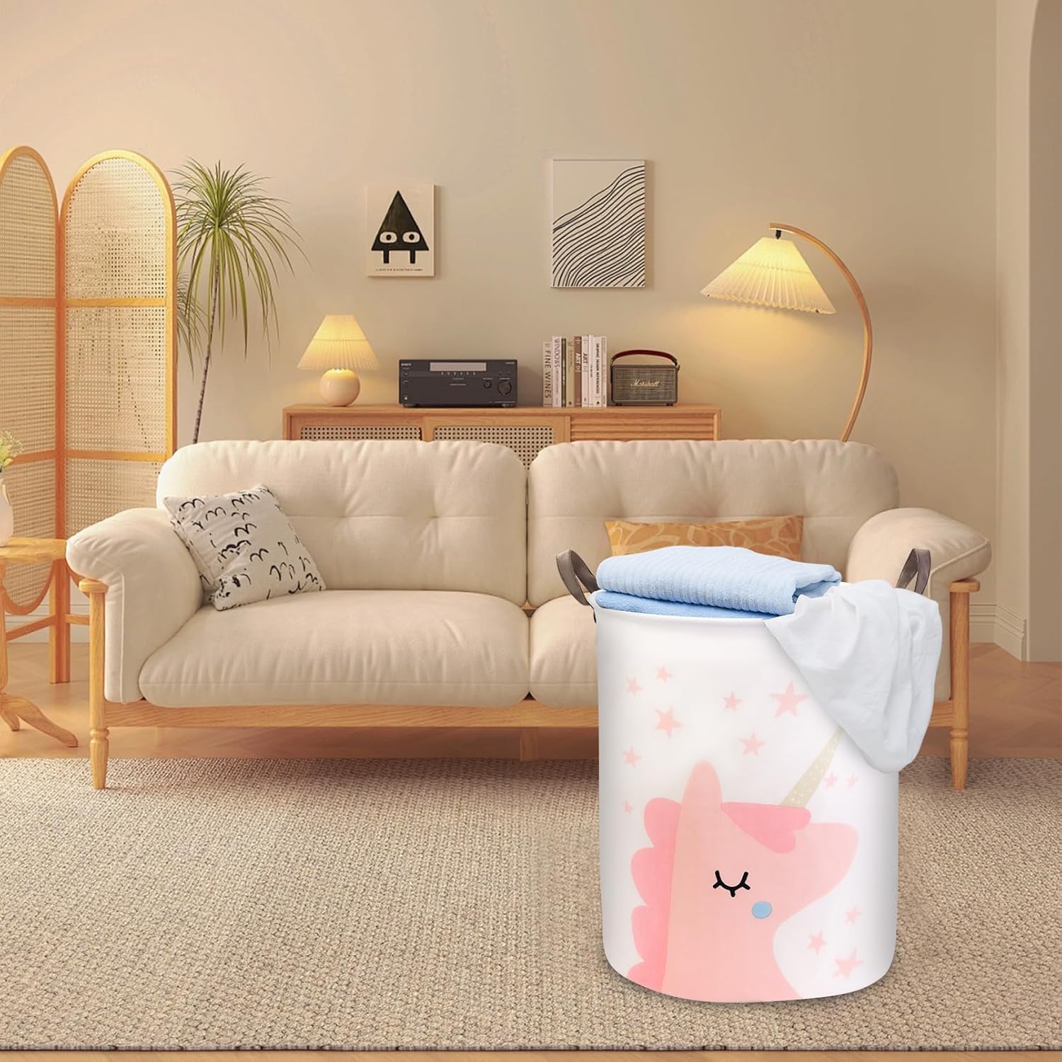 Kids Laundry Basket for Girls  – Baby Nursery Laundry Hamper recenzja i cena