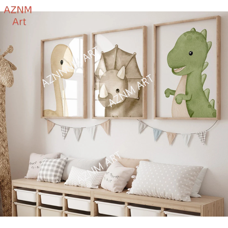 1/3Pcs Dinosaurs prints, neutr – Baby Nursery Neutral recenzja i cena