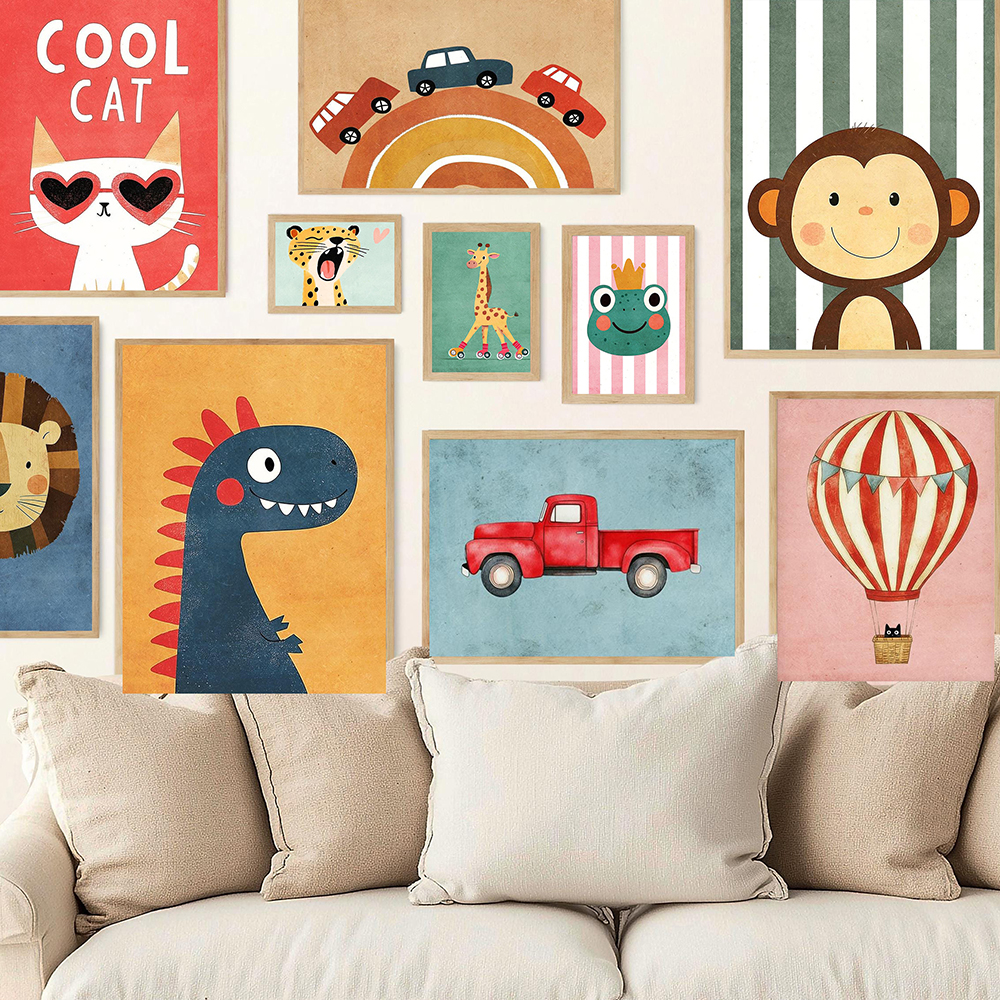 Funny Animals Tiger Lion Frog  – Baby Nursery Neutral recenzja i cena