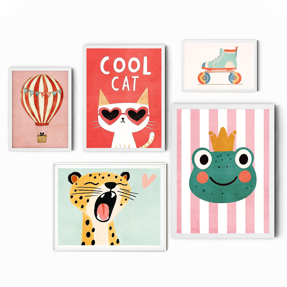 Funny Animals Tiger Lion Frog  – Baby Nursery Neutral recenzja i cena