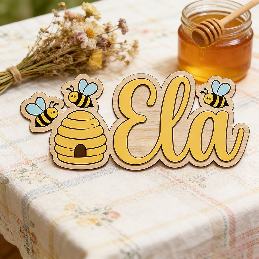 Personalized Cute Bee Hive Nam – Baby Nursery Girl Room recenzja i cena