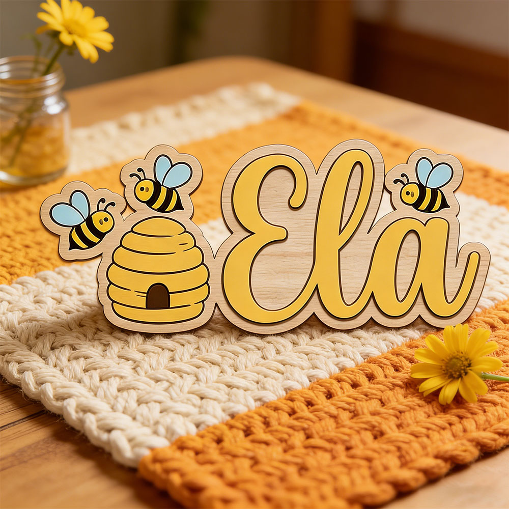 Personalized Cute Bee Hive Nam – Baby Nursery Girl Room recenzja i cena