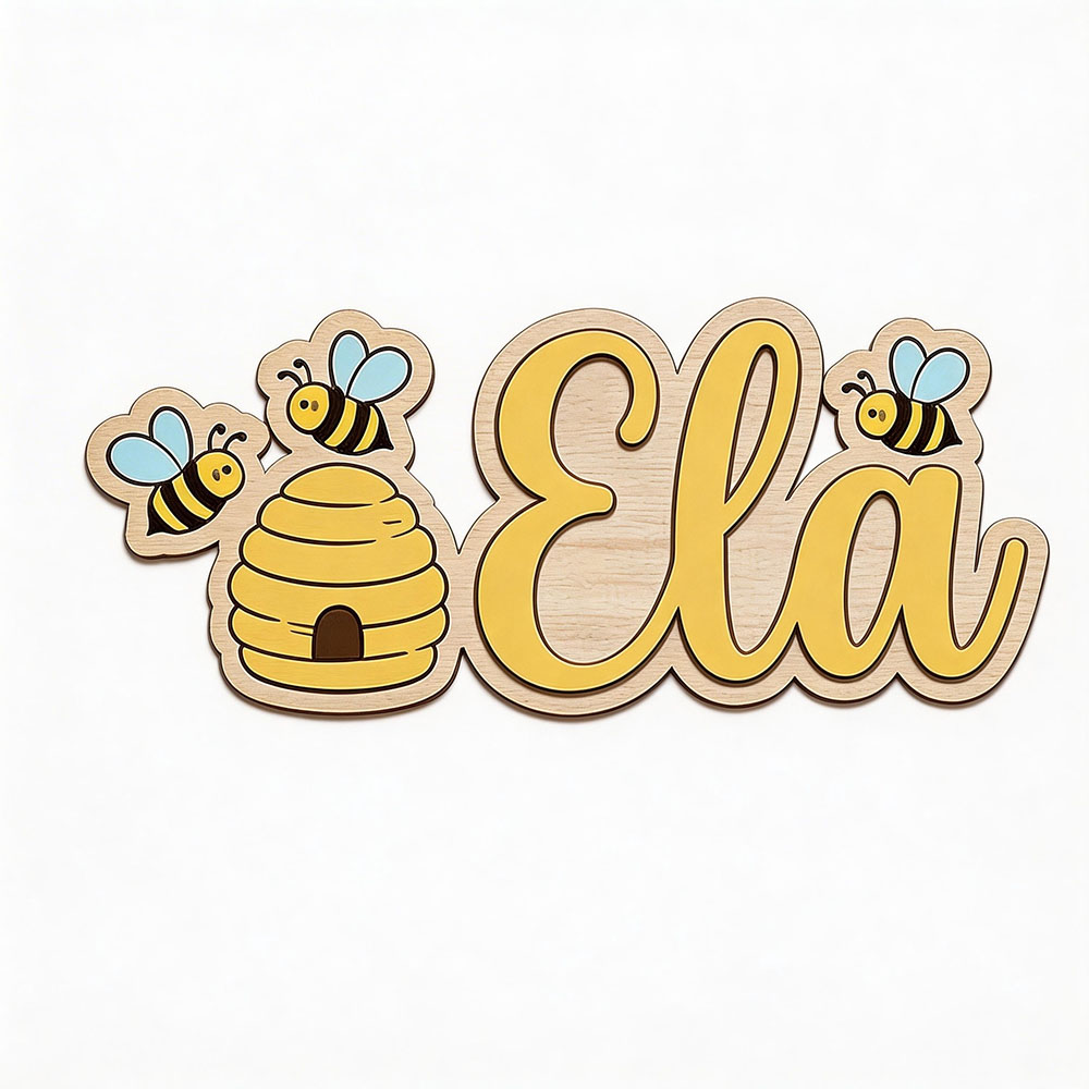 Personalized Cute Bee Hive Nam – Baby Nursery Girl Room recenzja i cena