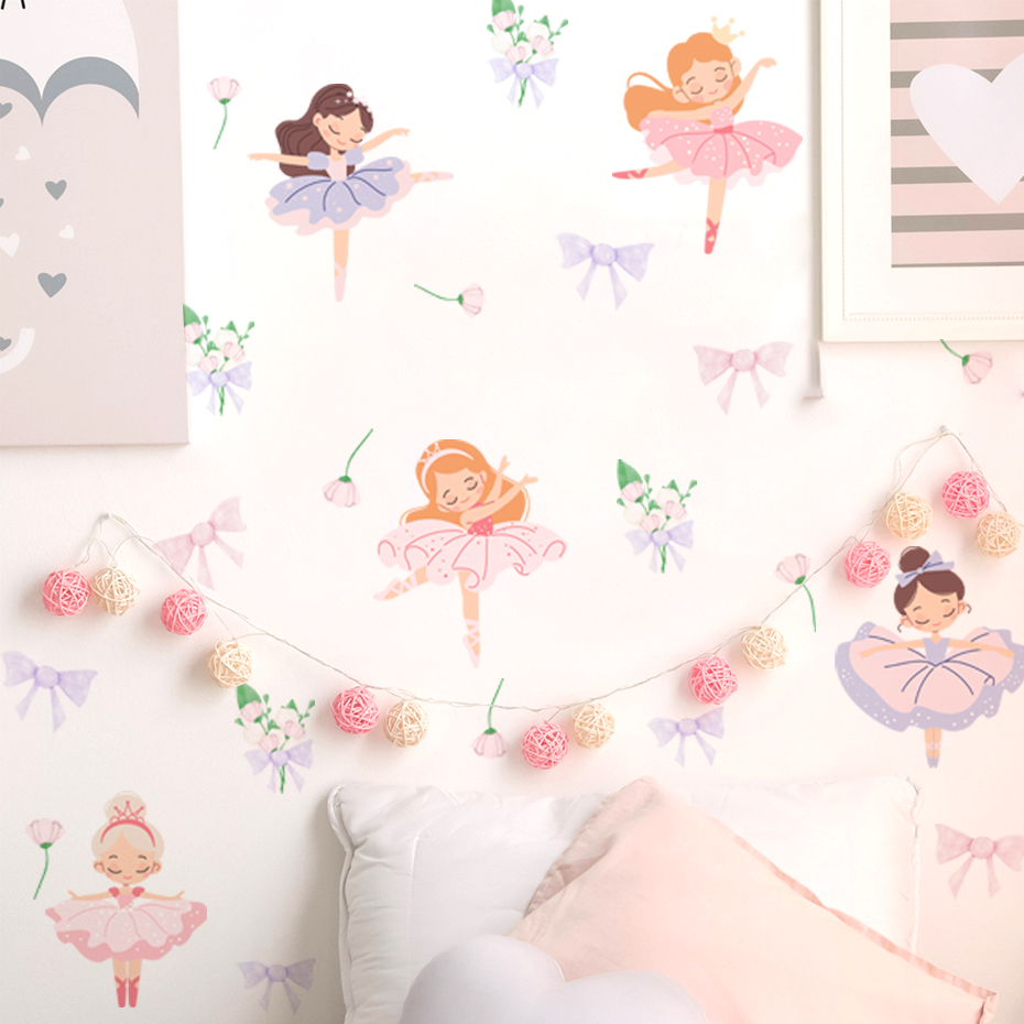 Fairy Ballet Dancer Bow Wall S – Baby Nursery Girl Room recenzja i cena