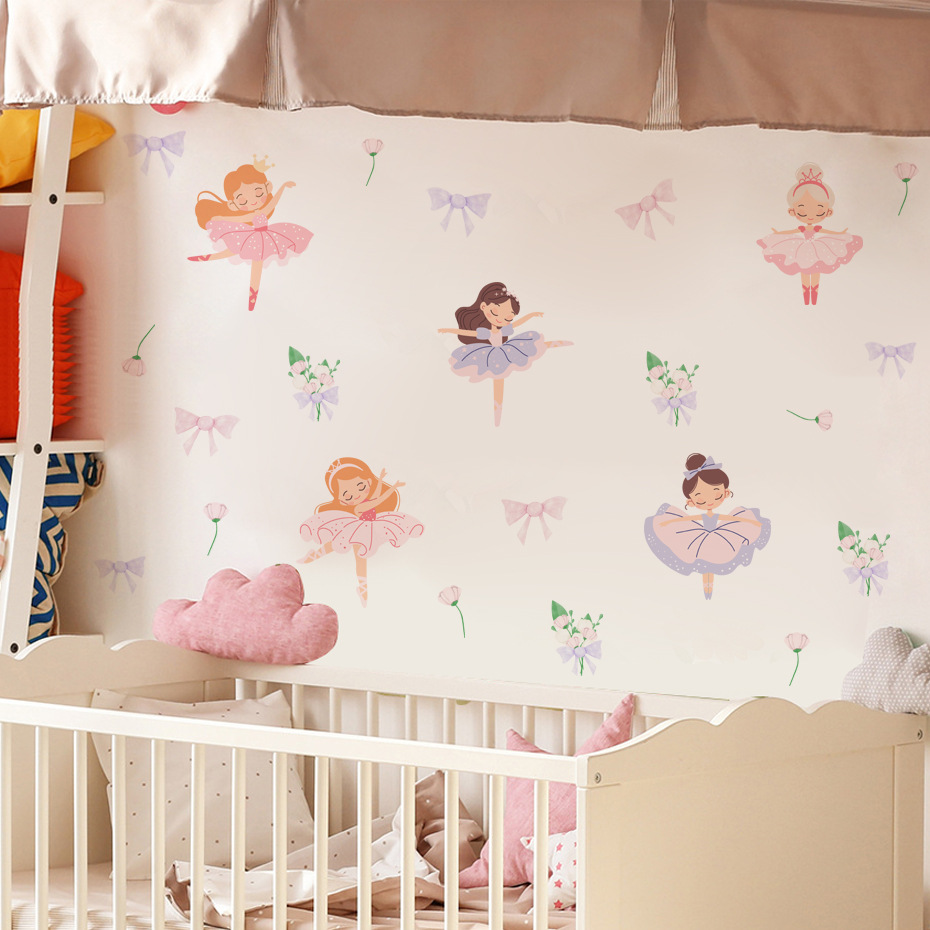Fairy Ballet Dancer Bow Wall S – Baby Nursery Girl Room recenzja i cena