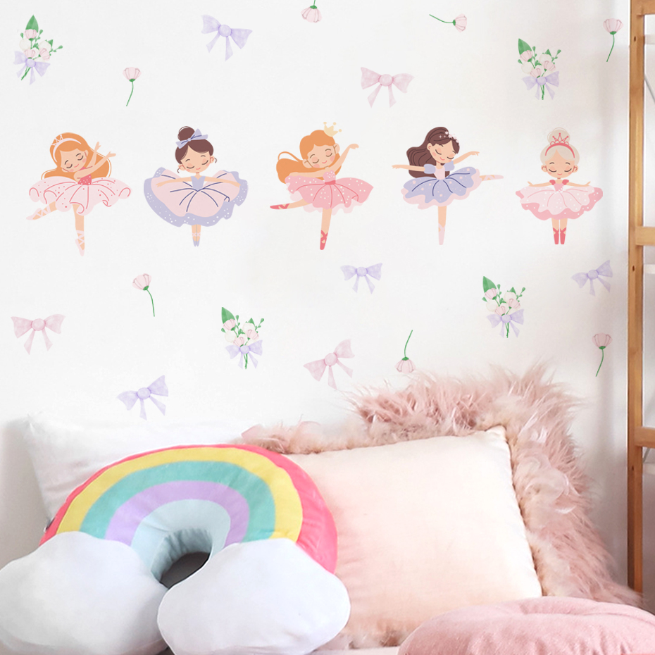 Fairy Ballet Dancer Bow Wall S – Baby Nursery Girl Room recenzja i cena