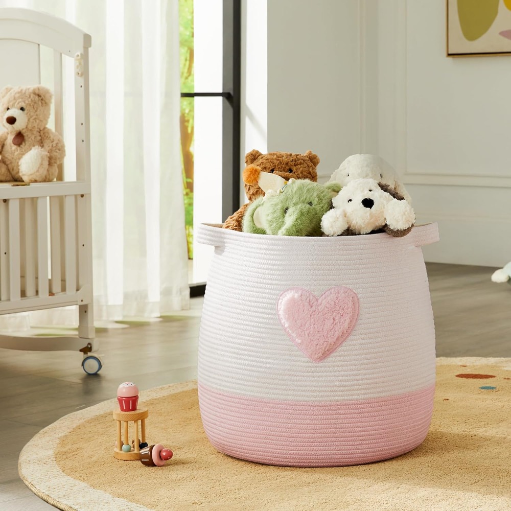 Pink Laundry Basket Hamper for – Baby Nursery Girl Room recenzja i cena