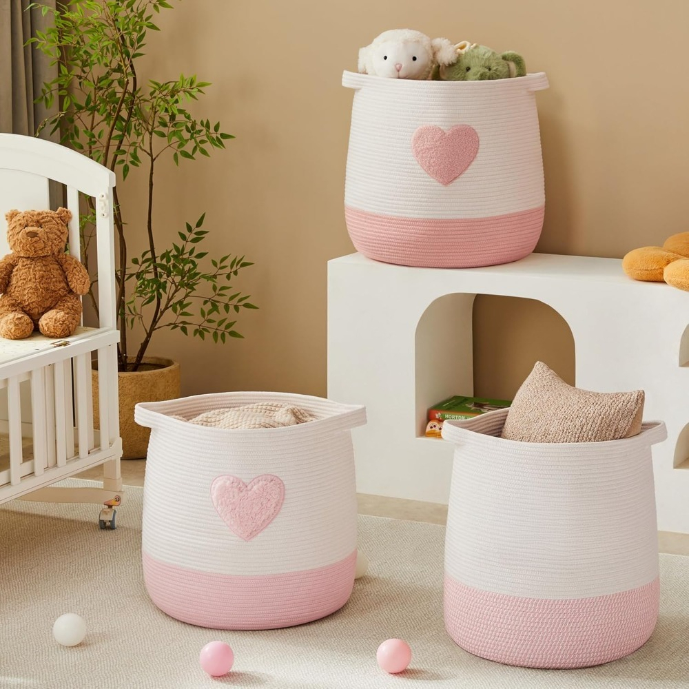 Pink Laundry Basket Hamper for – Baby Nursery Girl Room recenzja i cena