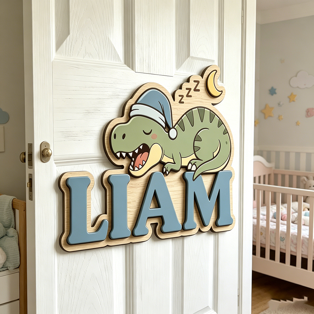 Personalized Sleepy Dinosaur N – Baby Nursery Gifts recenzja i cena
