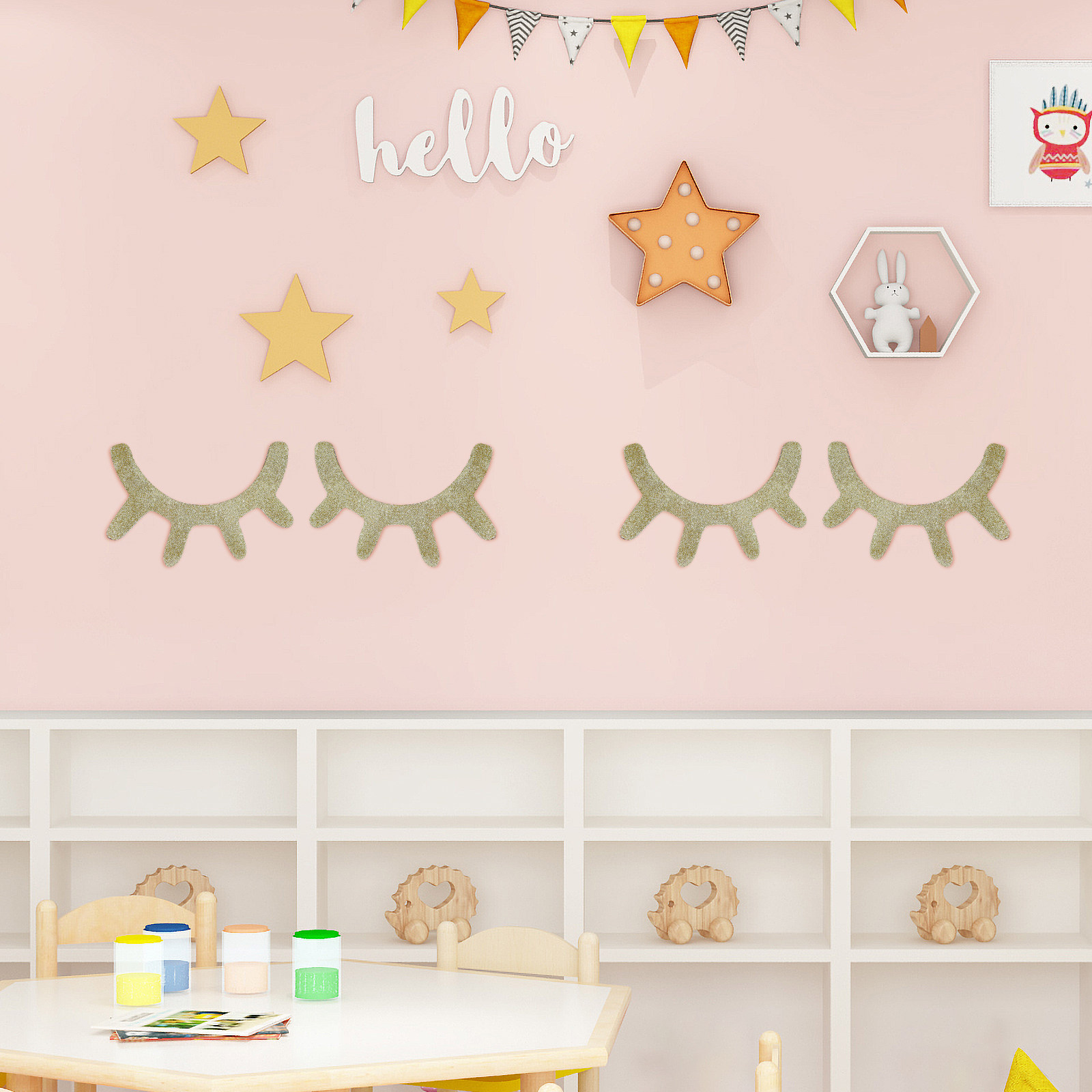 1Pair Nordic Style Sleepy Eyel – Baby Nursery Wall recenzja i cena