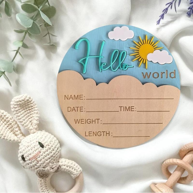 Wooden Hello Baby Announcement – Baby Nursery In Hospital recenzja i cena