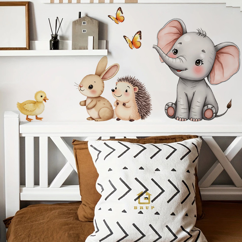 Cartoon Animal Wall Sticker -  – Baby Nursery Wall recenzja i cena