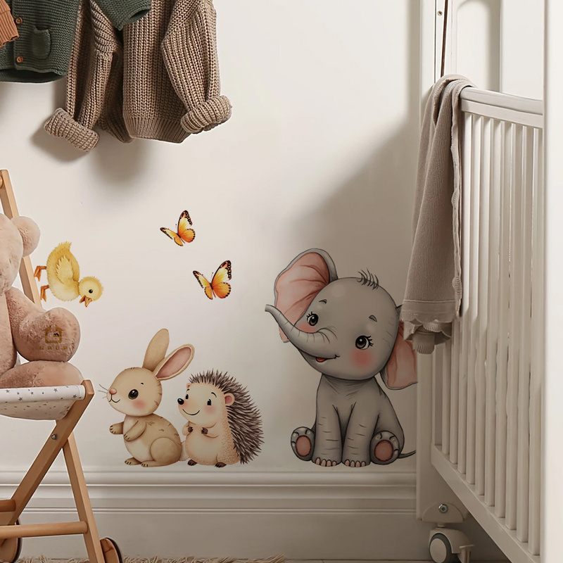 Cartoon Animal Wall Sticker -  – Baby Nursery Wall recenzja i cena