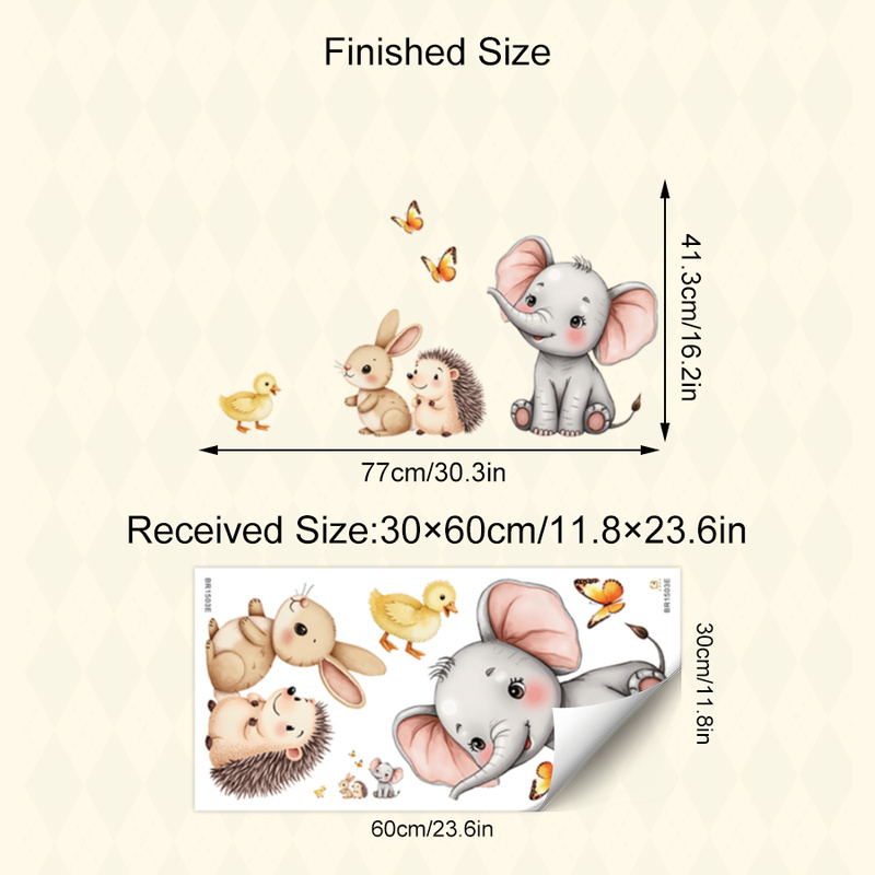 Cartoon Animal Wall Sticker -  – Baby Nursery Wall recenzja i cena