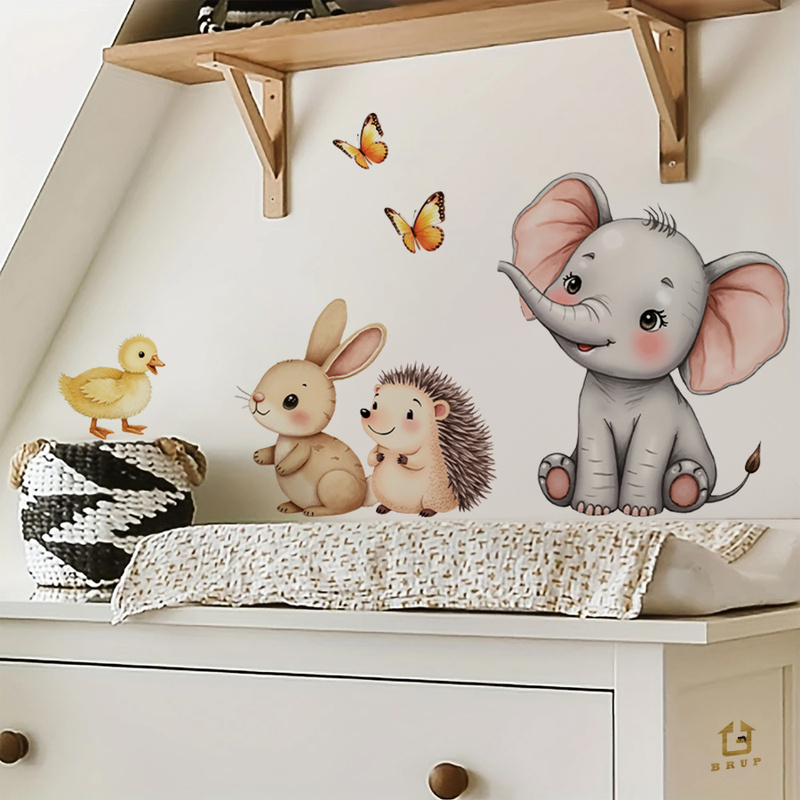 Cartoon Animal Wall Sticker -  – Baby Nursery Wall recenzja i cena