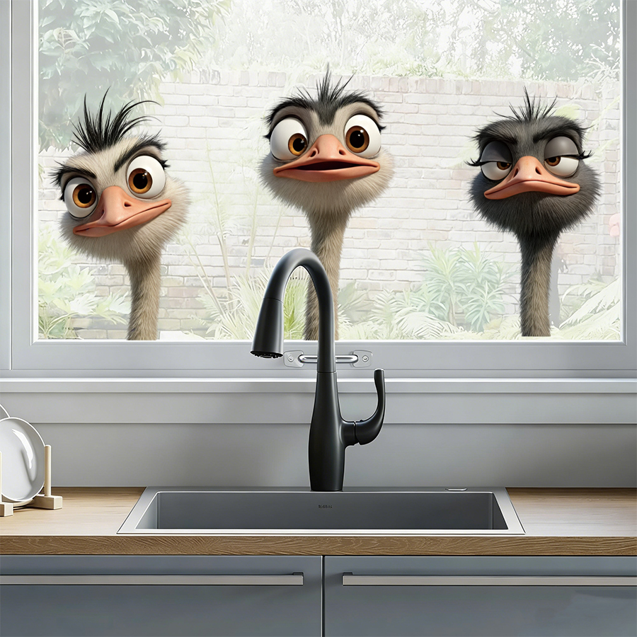 3Pcs Cartoon Ostrich Window De – Wall Decal Nursery recenzja i cena