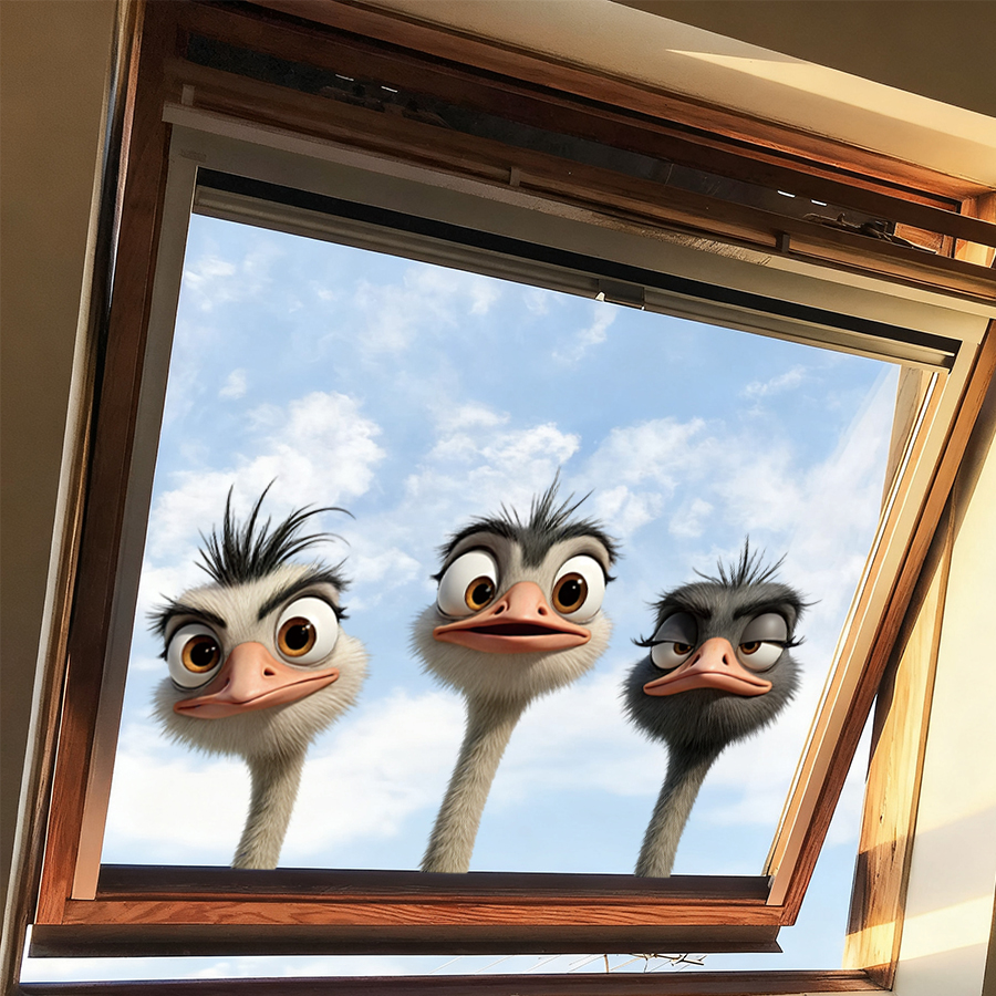 3Pcs Cartoon Ostrich Window De – Wall Decal Nursery recenzja i cena