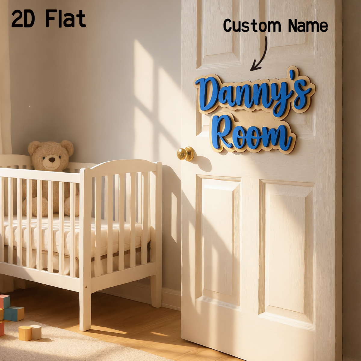 1Pc Cutom Blue Wooden Acrylic  – Baby Nursery Wall recenzja i cena