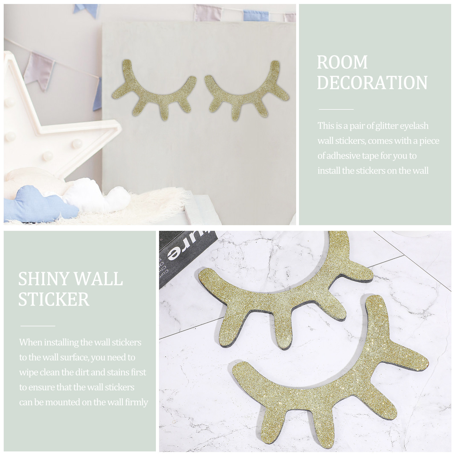1Pair Nordic Style Sleepy Eyes – Wall Decal Nursery recenzja i cena
