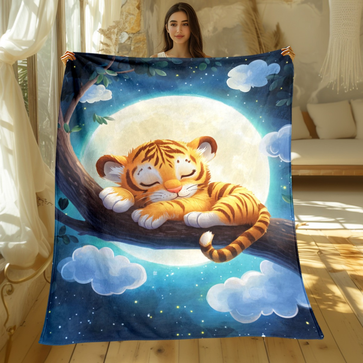 Cute sleeping tiger on tree br – Baby Nursery In Hospital recenzja i cena