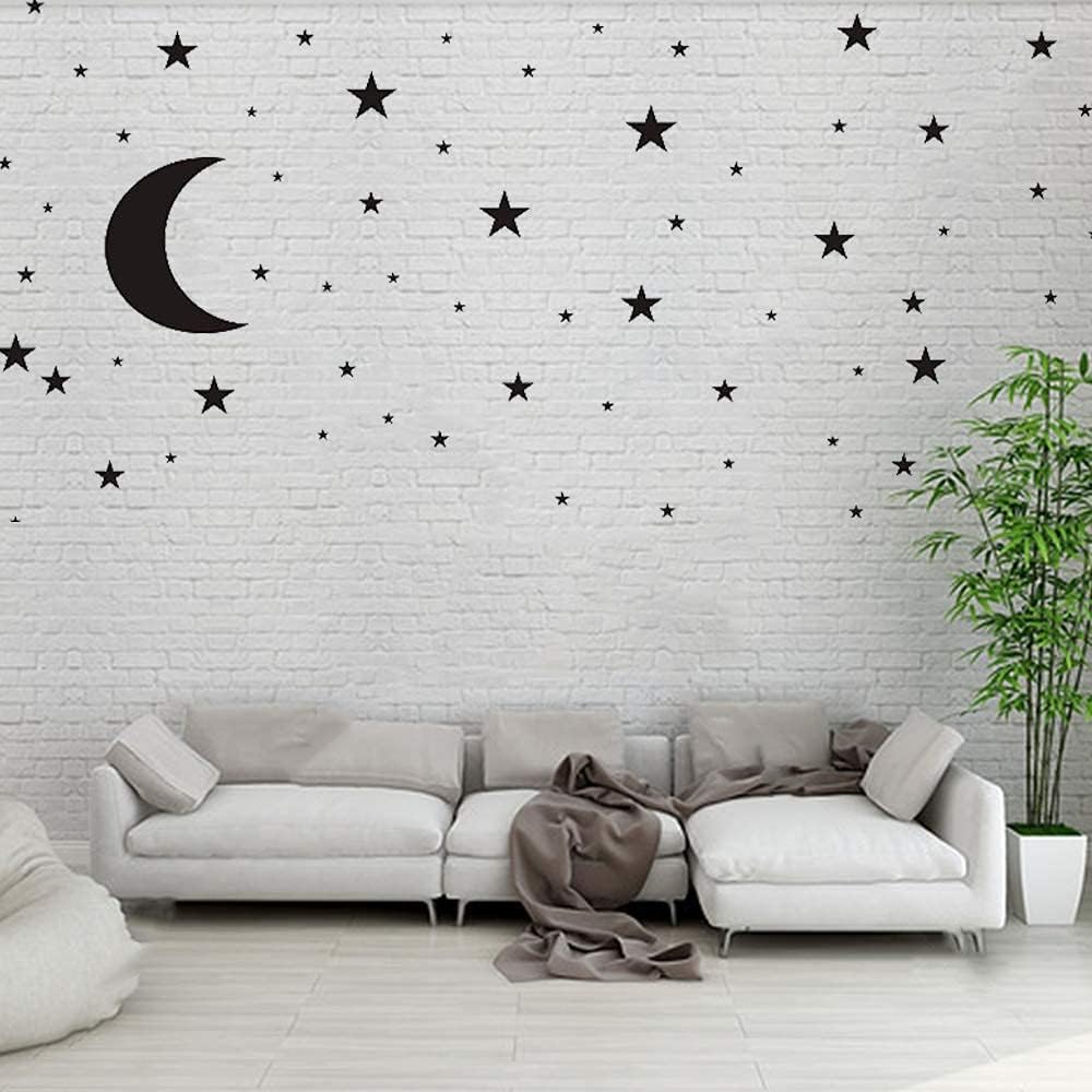 Moon and Stars Wall Decal, Bla – Wall Decal Nursery recenzja i cena