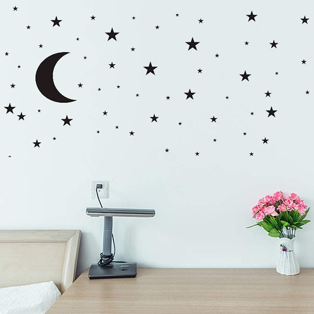 Moon and Stars Wall Decal, Bla – Wall Decal Nursery recenzja i cena