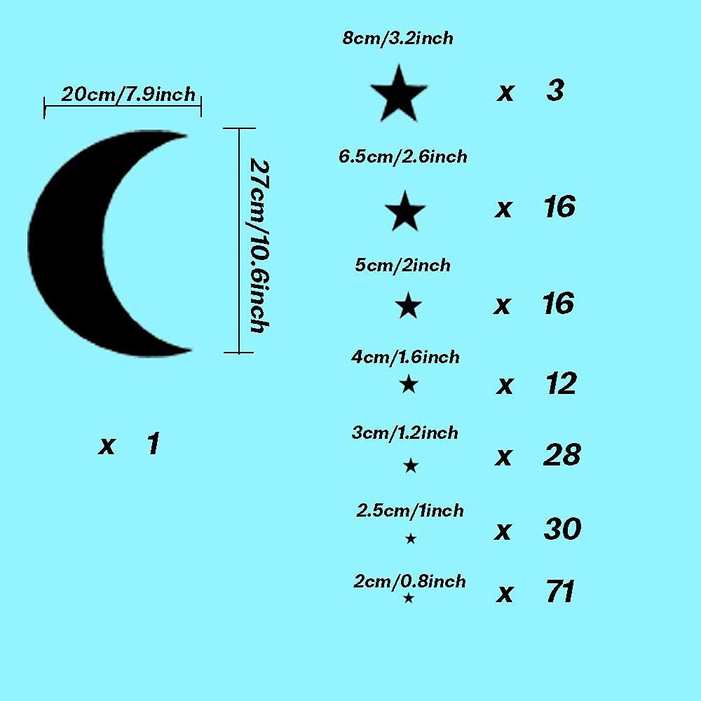 Moon and Stars Wall Decal, Bla – Wall Decal Nursery recenzja i cena