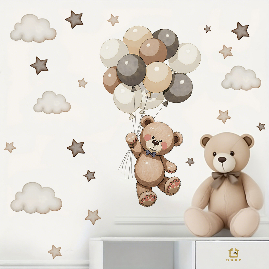 Adorable Teddy Bear Wall Decal – Baby Nursery Wall recenzja i cena