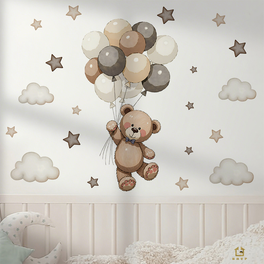 Adorable Teddy Bear Wall Decal – Baby Nursery Wall recenzja i cena