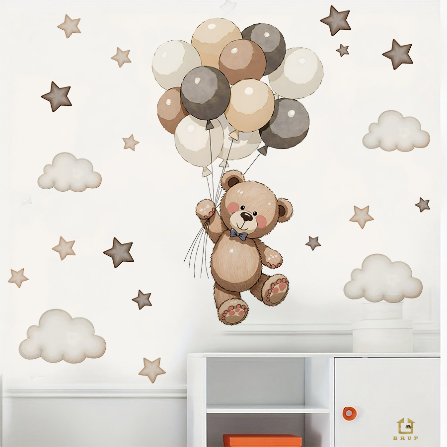 Adorable Teddy Bear Wall Decal – Baby Nursery Wall recenzja i cena
