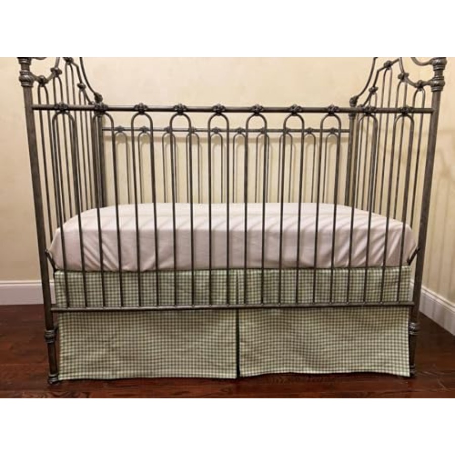 Crib Skirt Gingham Tailored Ba – Baby Nursery Neutral recenzja i cena