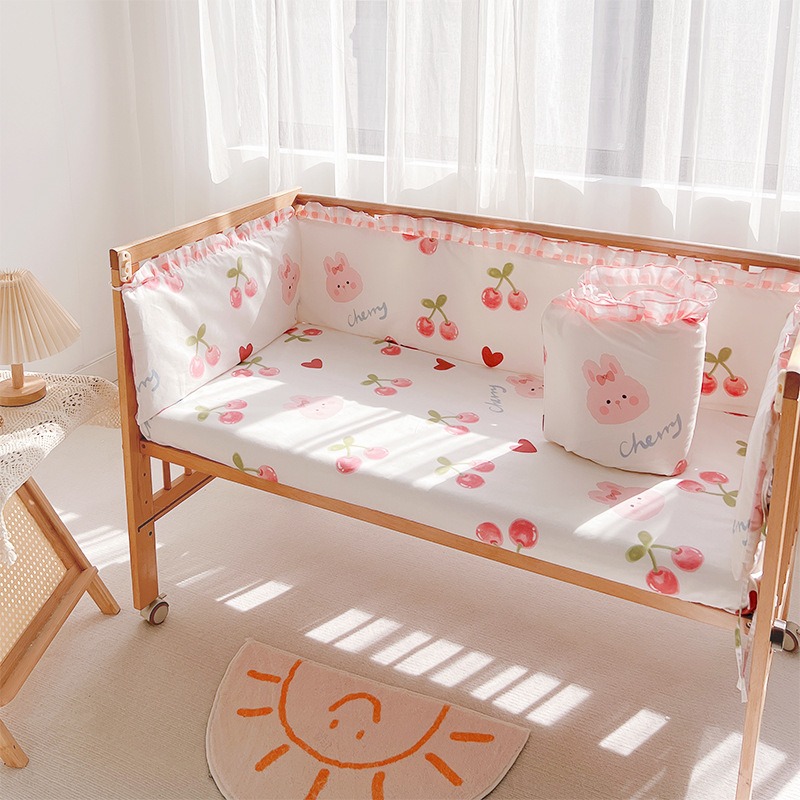 5Pcs Crib Bedding Set Girl Bab – Baby Nursery Girl Room recenzja i cena