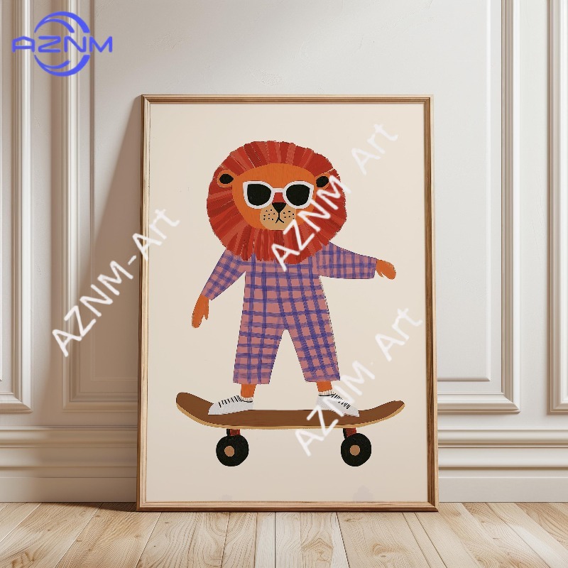 1PC Funny Animal Skateboarding – Baby Nursery Home recenzja i cena