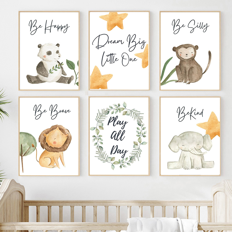 Neutral Jungle Nursery Wall Ar – Baby Nursery Neutral recenzja i cena