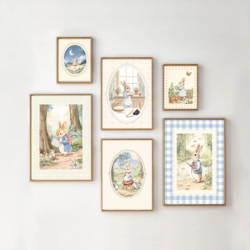 Vintage Boho Blue Plaid Rabbit – Baby Nursery Vintage recenzja i cena