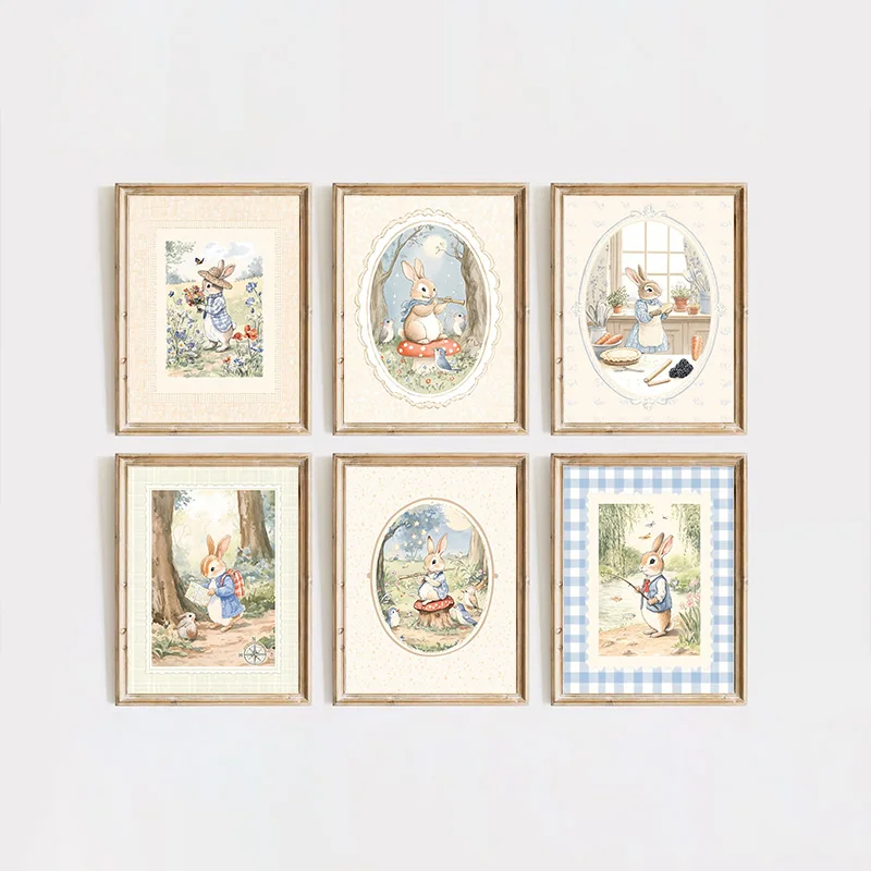 Vintage Boho Blue Plaid Rabbit – Baby Nursery Vintage recenzja i cena