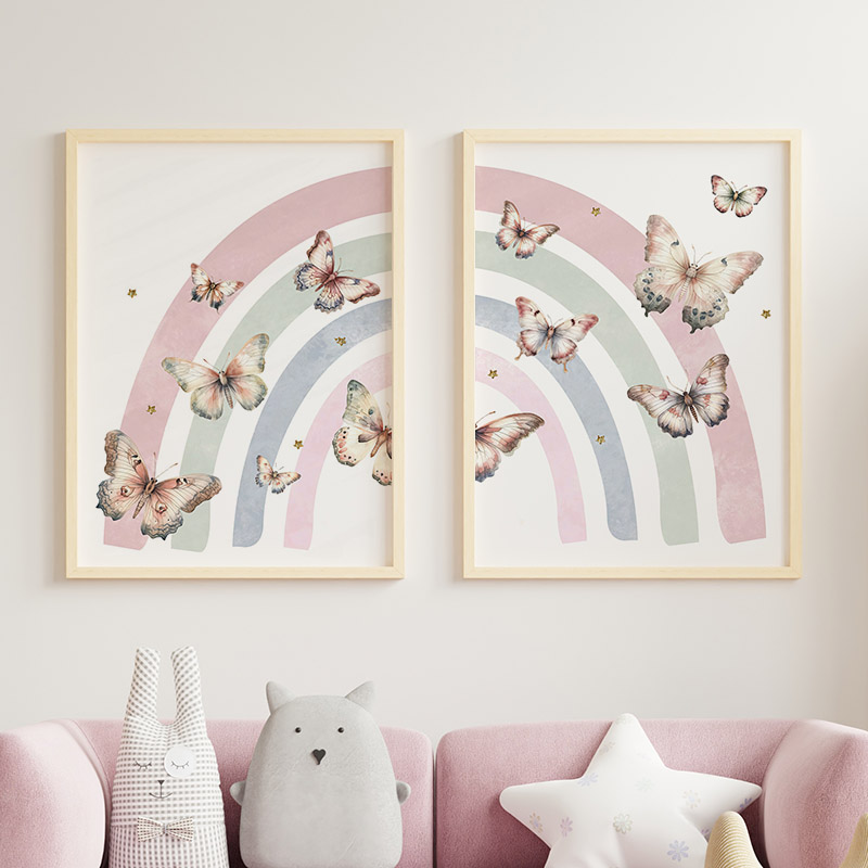 Pink Rainbow Butterfly Custom  – Baby Nursery Girl Room recenzja i cena