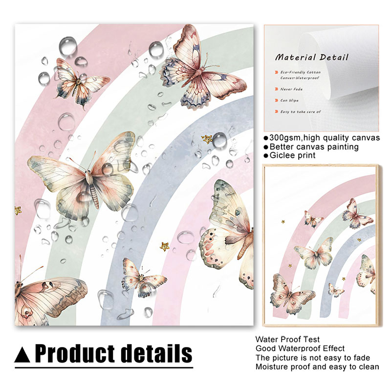 Pink Rainbow Butterfly Custom  – Baby Nursery Girl Room recenzja i cena