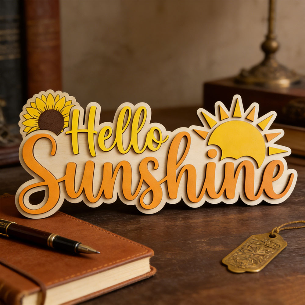 Hello Sunshine 3D Wooden Sign  – Baby Nursery Wall recenzja i cena