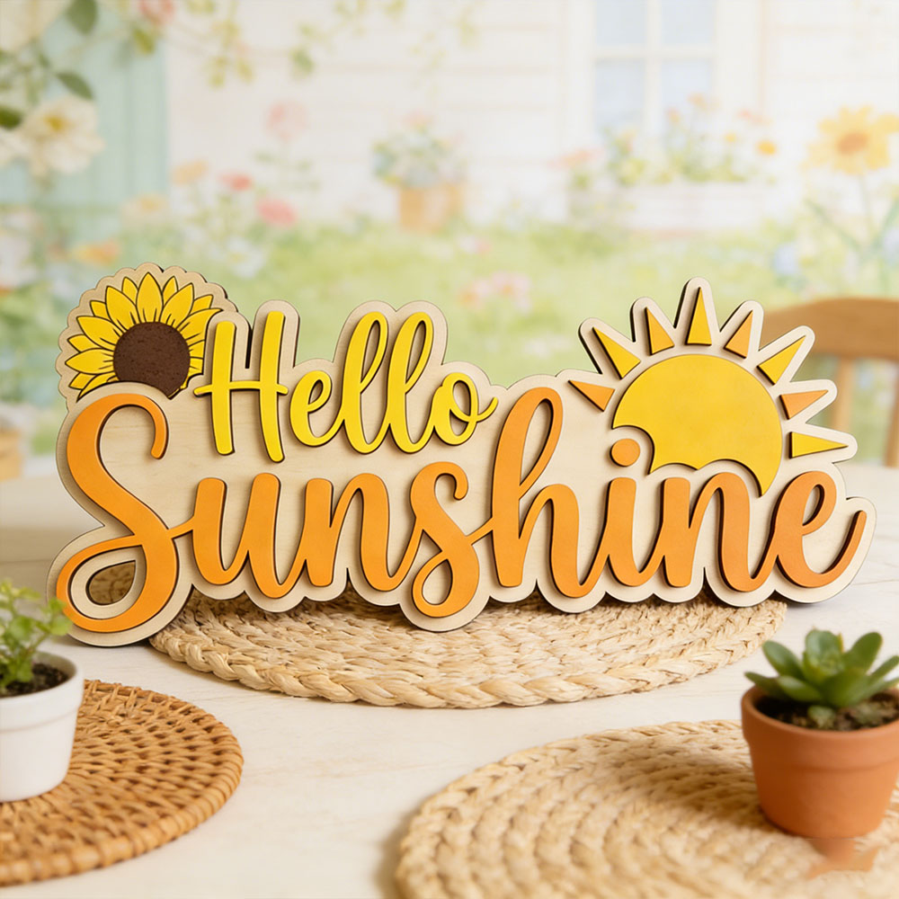 Hello Sunshine 3D Wooden Sign  – Baby Nursery Wall recenzja i cena