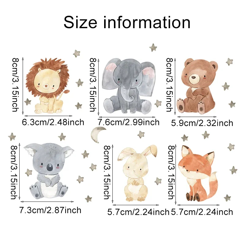 1/2/4/6set Cartoon Animals Wal – Wall Decal Nursery recenzja i cena