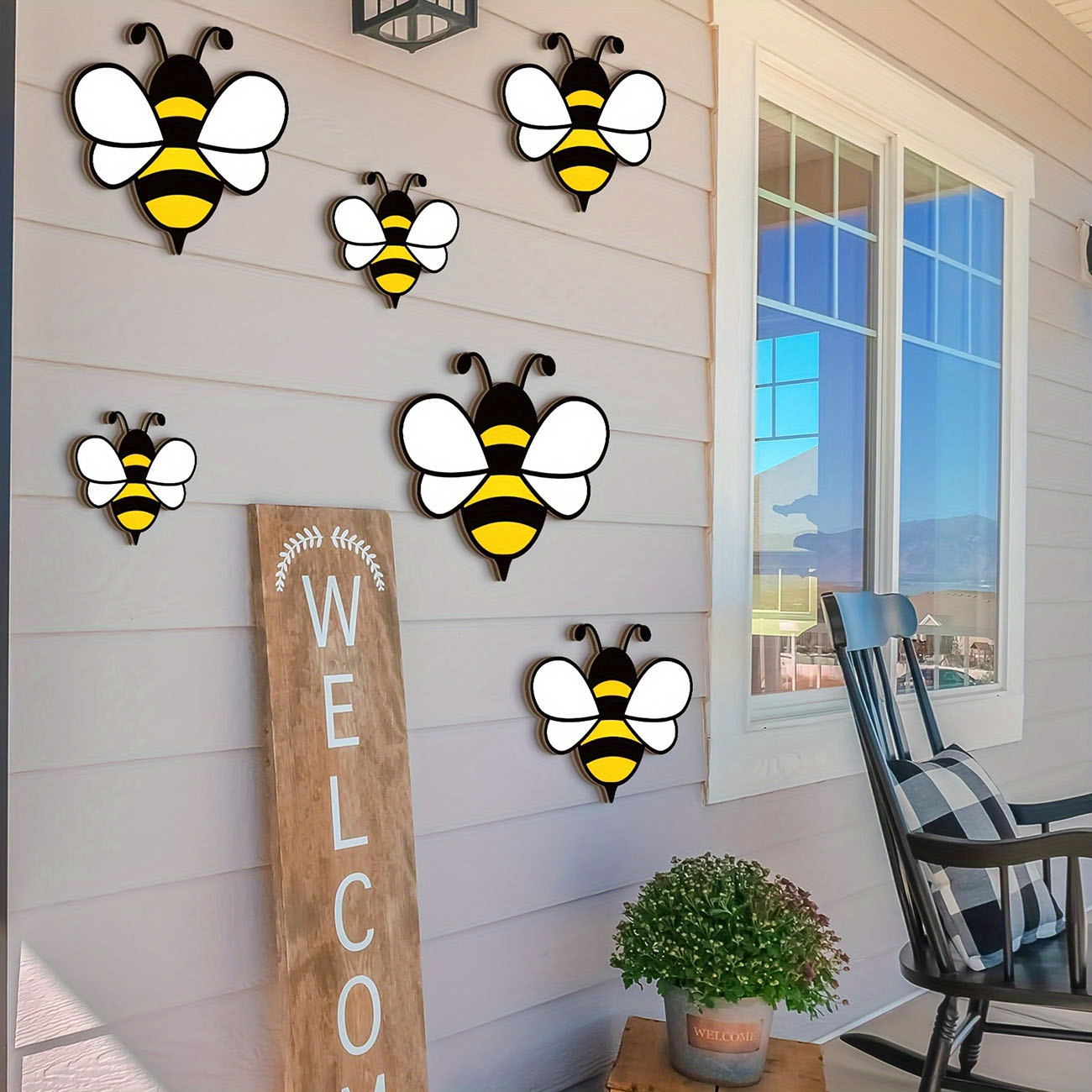 6Pcs Cute Bee Wooden Wall Stic – Wall Decal Nursery recenzja i cena
